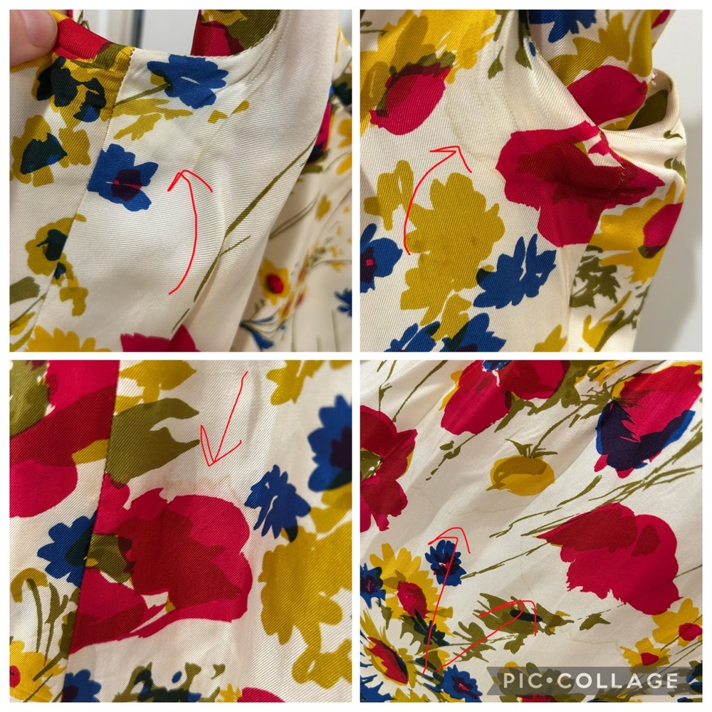 Vintage 1960s Saks Fifth Avenue Silk Floral Dress Fit & Flare Poppy Print Sz XS - Picture 16 of 16
